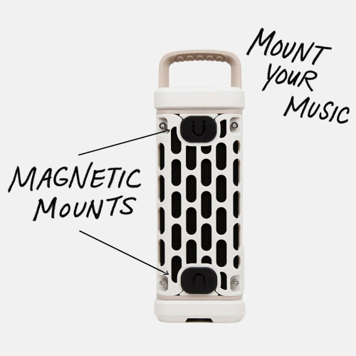 Turtlebox Ranger Bluetooth Speaker Ivory Magnetic Mounts