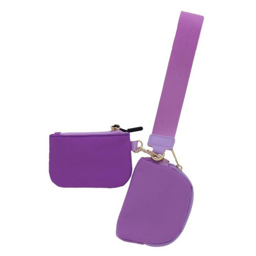 Jane Marie Marie 2 Pouch Wristlet - Purple Detail