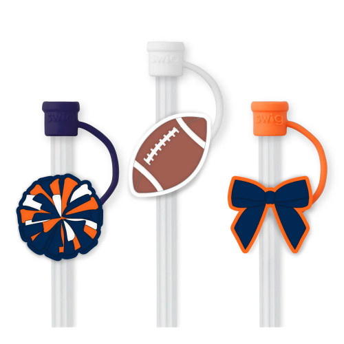 Swig Life Straw Topper We've Got Spirit Navy & Orange Set