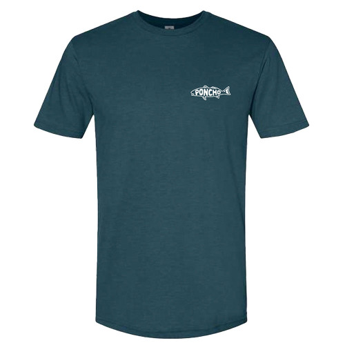 Men's Poncho Redfish Logo Blue T-Shirt