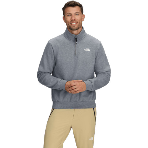 Men's The North Face Evolution Simple Dome 1/4 Zip Pullover Mid Grey Heather Front Model