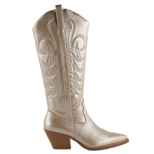 Women's Matisse Dixie Tall Western Platino Metallic Boot