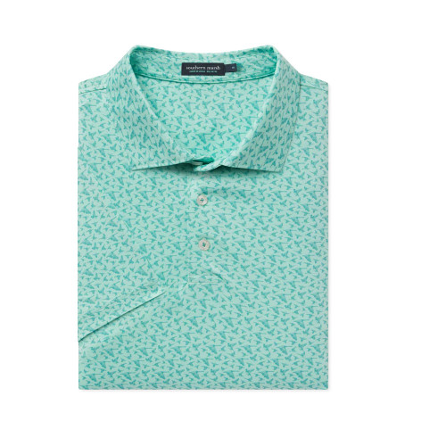 Men's Southern Marsh Flyline Performance In Flight Polo Antigua Blue Shirt