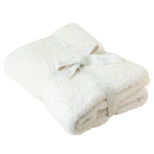 Softies Ultra-Lite Marshmallow Blanket Almond White  Folded