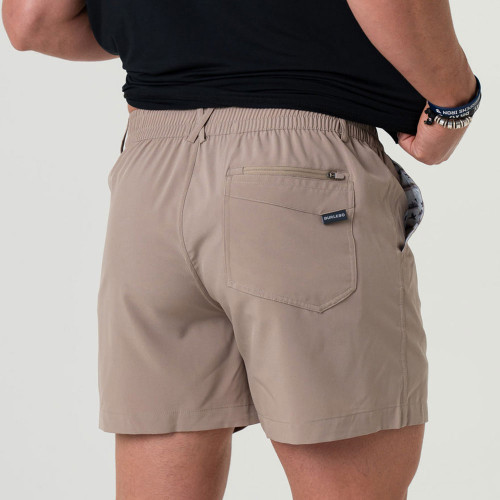 Men's Burlebo Everyday Shorts - Cobblestone Khaki Back