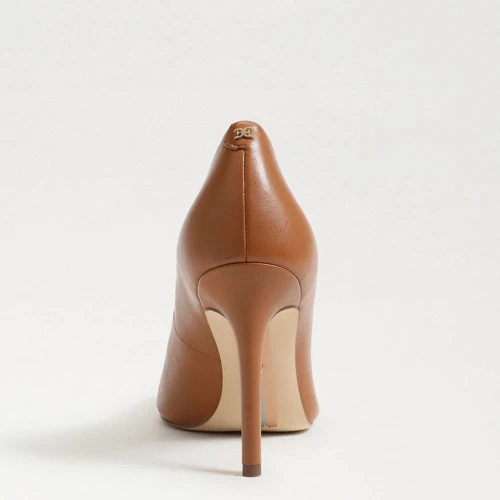 Women's Sam Edelman Hazel Pointed Toe Pump Saddle Brown Heel heel
