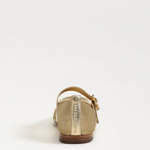 Women's Sam Edelman Miranda Mary Jane Flat Gold Mesh Leather Metallic Shoe heel