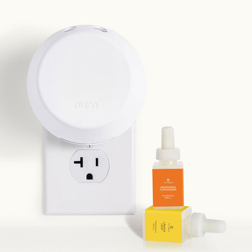 Thymes Lemon Leaf and Mandarin Coriander Pura Smart Home Diffuser Kit V4 Size