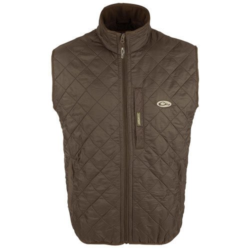 Men's Drake Delta Quilted Fleece Lined Vest Dark Earth