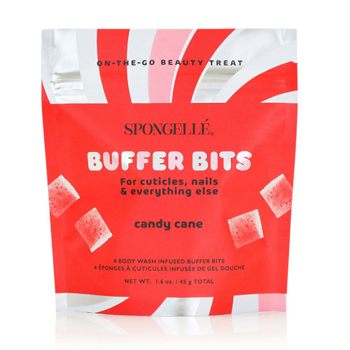 Spongelle Holiday PediPOP! Candy Cane Buffer Bits front