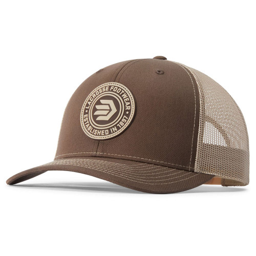 Men's LaCrosse Rubber Patch Trucker Hat - Brown Main