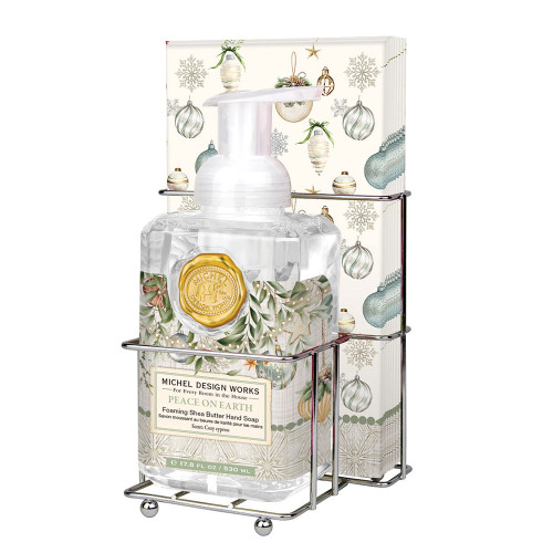 Michel Design Works Foaming Hand Soap And Napkin Set - Peace On Earth Main