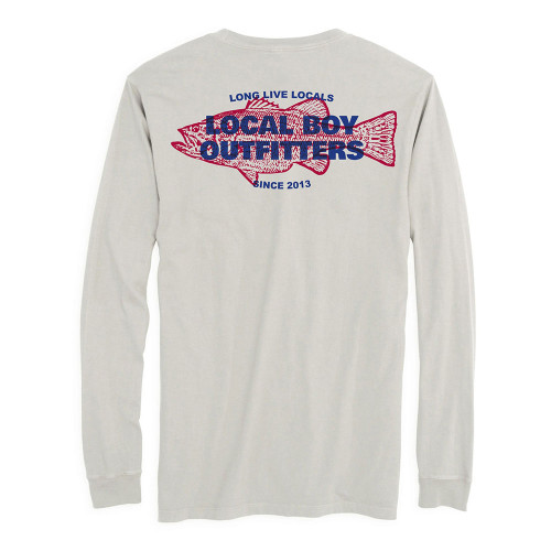 Men's Local Boy Outfitters Long Sleeve Gone Fishin' T-Shirt Silver Main