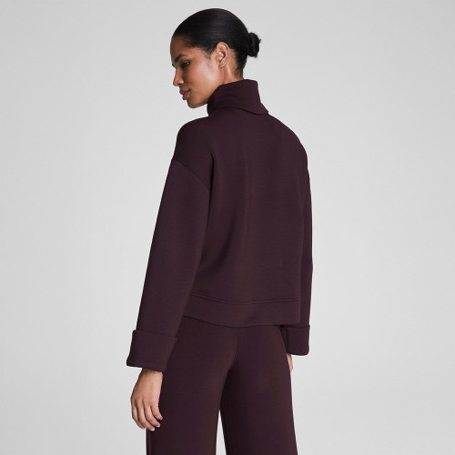 Women's Spanx AirEssentials Turtleneck Truffle Brown Sweatshirt back