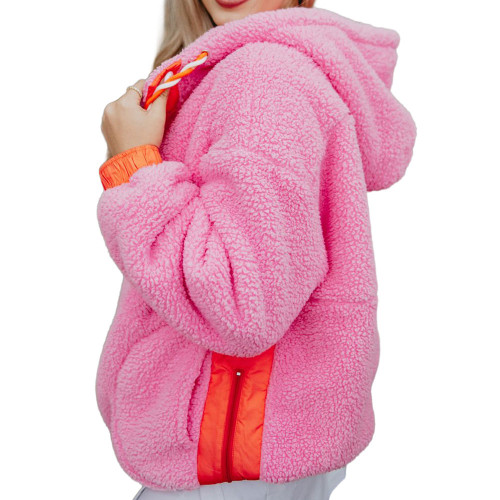 Women's Katydid Two-Toned Sherpa Pink Pullover side