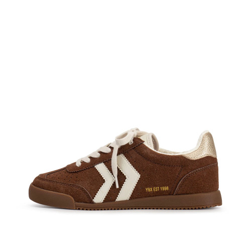 Women's Yellow Box Neevan Sneakers - Brown Side View