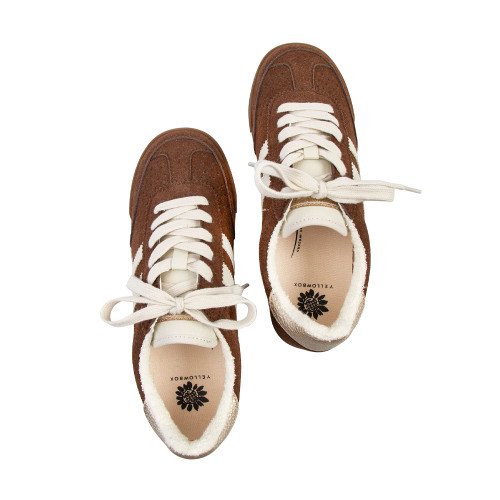 Women's Yellow Box Neevan Sneakers - Brown Top View
