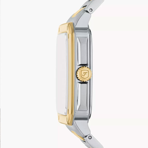 Men's Fossil Crosby Two-Tone Stainless Steel Watch - Black Dial Side