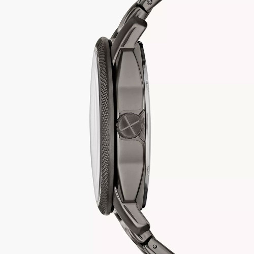 Men's Fossil Machine Smoke Stainless Steel Watch - Black Dial Side