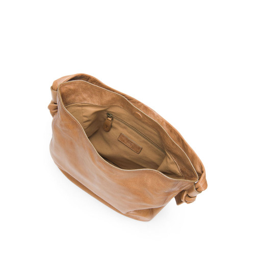 Frye Nora Knotted Hobo Shoulder Bag Beige Interior