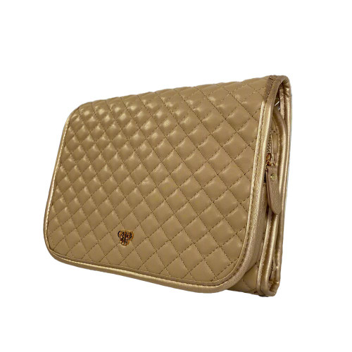 PurseN Classic Toiletry Case - Gold Luster Side Angled