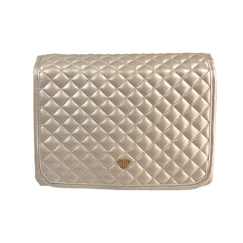 PurseN Classic Toiletry Case - Pearl Quilted Front