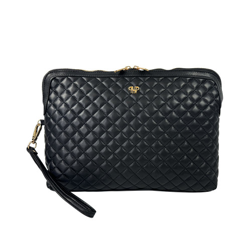 PurseN Litt Makeup Case - Timeless Quilted Black Front View