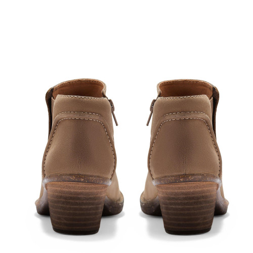Women's Clarks Kastela Lo Ankle Boots - Pebble Brown Heel View