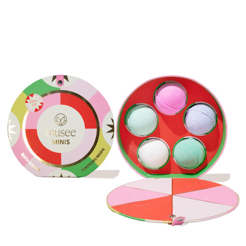 Musee Best Sellers Mini Bath Balm Set Front Of Package With View Of Products