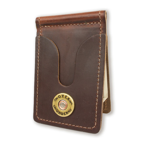 Men's Over Under Horween Leather Front Pocket Wallet Side View Of Wallet