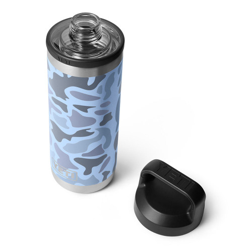 YETI Rambler 18 oz Water Bottle with Chug Cap - Blue Camo Lid