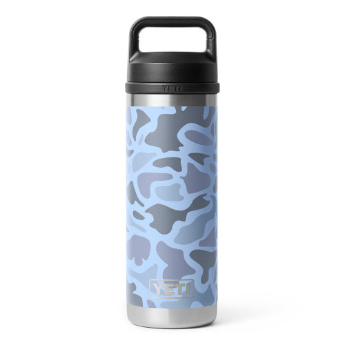 YETI Rambler 18 oz Water Bottle with Chug Cap - Blue Camo Front
