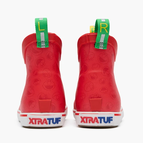 Boys' Xtratuf Sesame Street Ankle Deck Boot - Elmo Red Heel