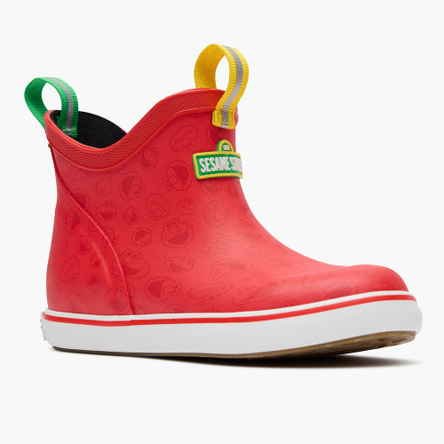 Boys' Xtratuf Sesame Street Ankle Deck Boot - Elmo Red Front Angled