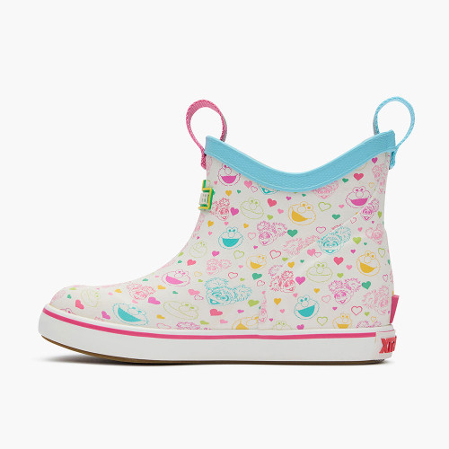 Girls' Xtratuf Sesame Street Ankle Deck Boot - White Multi Instep
