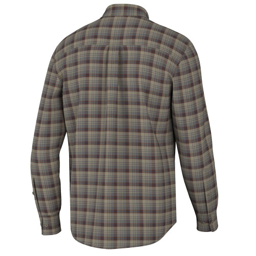 Boys' Local Boy Outfitters Gardner Stretch Flannel - Tan/Garnet/Navy Back
