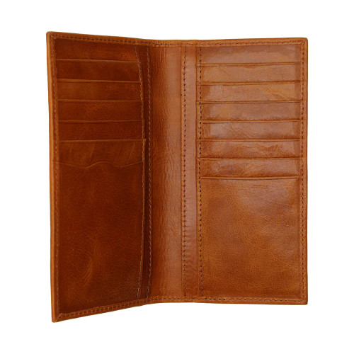 Local Boy Outfitters Long Wallet Brown Leather Open