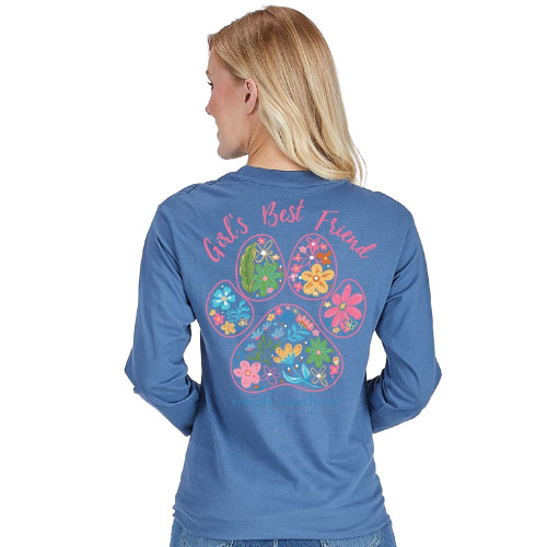 Women's Simply Southern Long Sleeve Friend T-Shirt - Iceland Back View On Model
