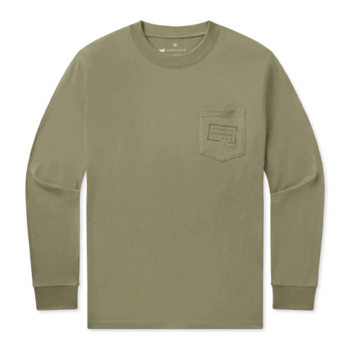Boys' Southern Marsh Long Sleeve Authentic Brigade Olive Green Tee front