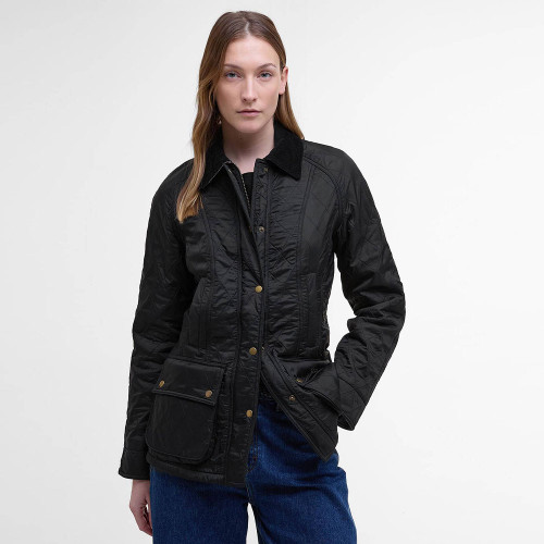 Women's Barbour Beadnell Polarquilt Jacket Olive Green Front Model