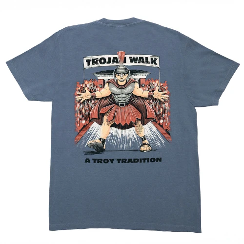 Adults JNJ Troy University Trojan Walk T-Shirt Blue Jean Main