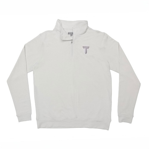 Men's JNJ Troy University Power T 1/4 Zip Pullover - Light Stripe Grey Main