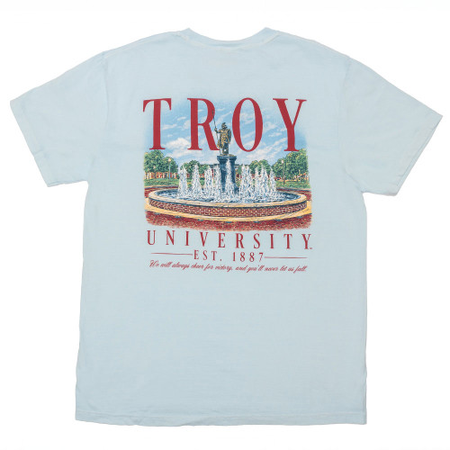Adults JNJ Troy University Campus T-Shirt Chambray Main