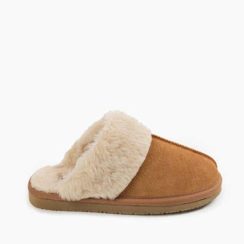 Women's Minnetonka Chesney Slippers - Cinnamon Side