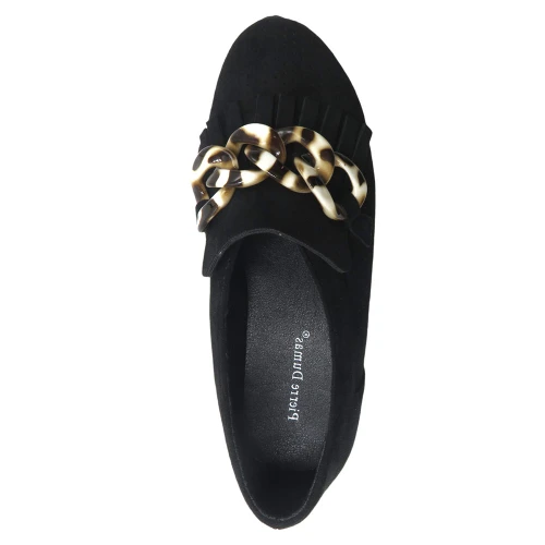 Women's Pierre Dumas Paloma 2 Platform Loafers - Black Top View