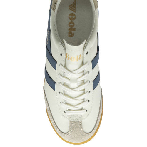 Women's Gola Classics Torpedo Leather Sneakers - Off White Moonlight Blue Gold Top View