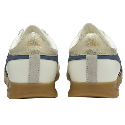 Women's Gola Classics Torpedo Leather Sneakers - Off White Moonlight Blue Gold Heel