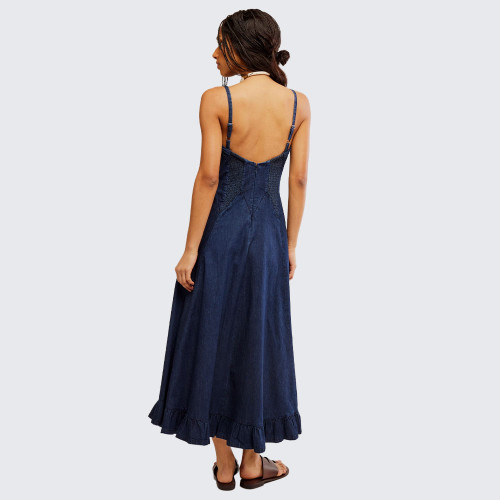 Free People Women's Another Season Midi Dress, Rinse