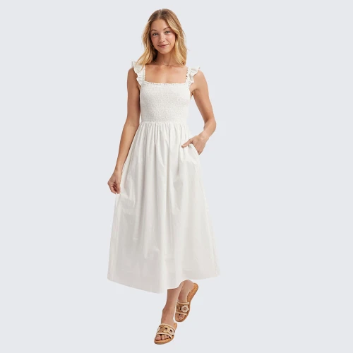 chinese dress ladies White Katerina Lace Dress