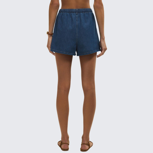 Women's Z Supply Daycation Denim Utility Shorts - Deep Water Blue